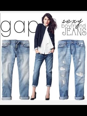 GAP 1969 Light Blue Sexy Boyfriend Distressed Jeans